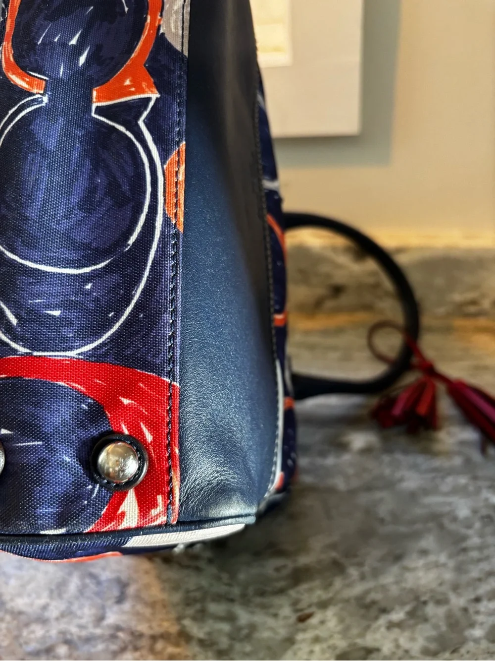 Coach Legacy Heritage Candace Carryall Satchel Bag Navy Multi 19951 Americana